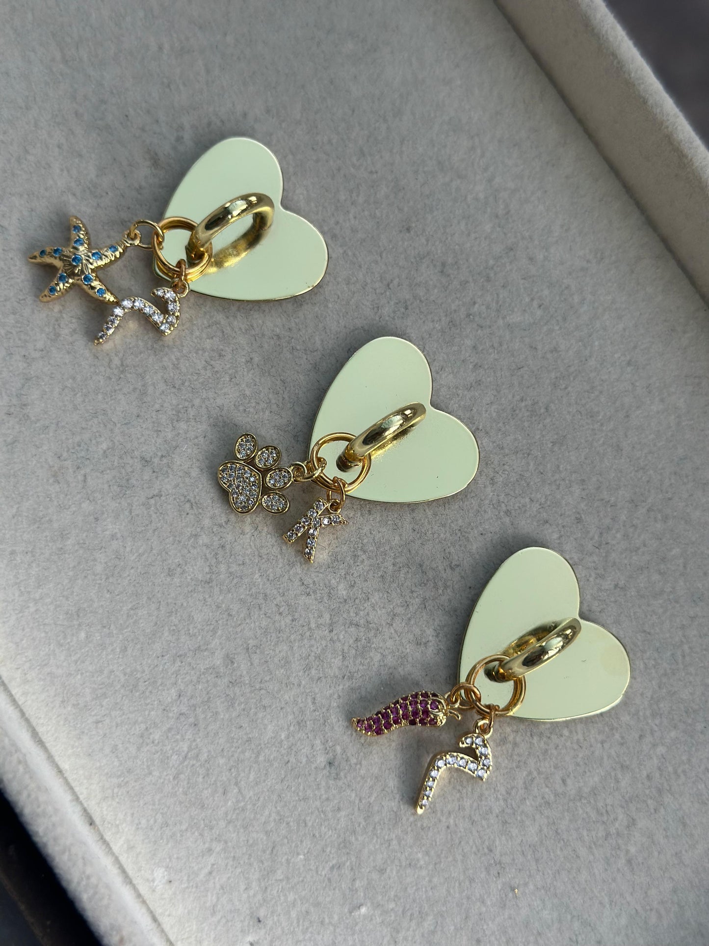 Gold Heart Stick-On Phone Charm (up to 3 charms only for custom phone charms)