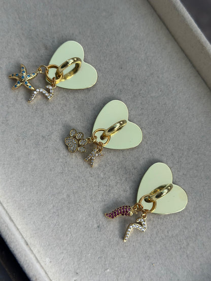 Gold Heart Stick-On Phone Charm (up to 3 charms only for custom phone charms)