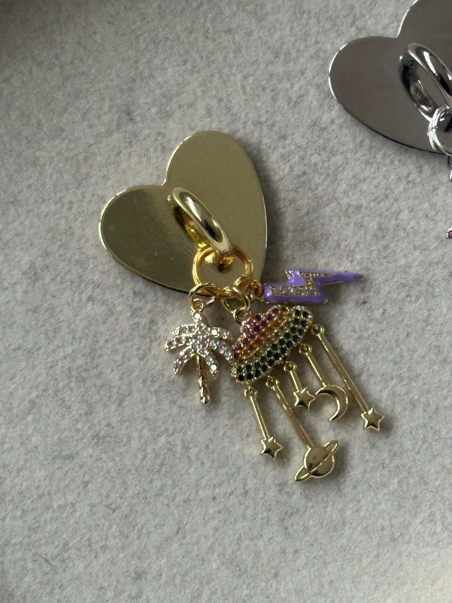 Gold Heart Stick-On Phone Charm (up to 3 charms only for custom phone charms)