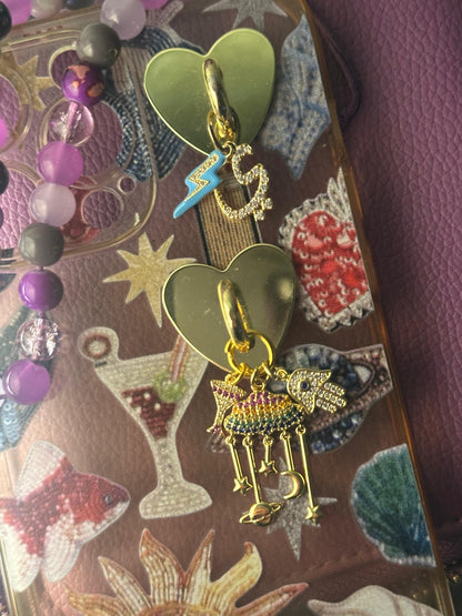 Gold Heart Stick-On Phone Charm (up to 3 charms only for custom phone charms)