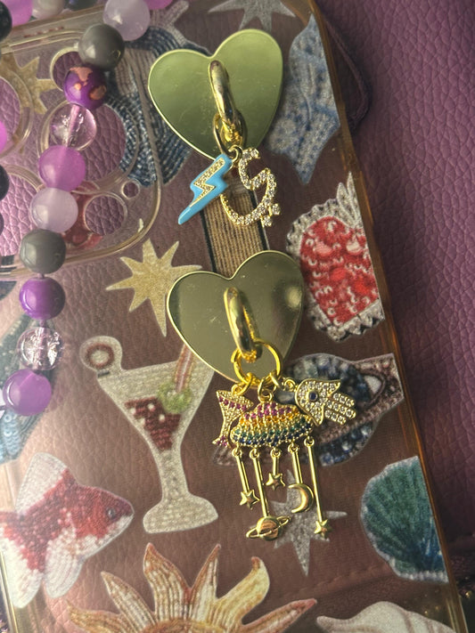 Gold Heart Stick-On Phone Charm (up to 3 charms only for custom phone charms)